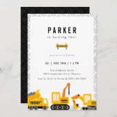 Bouw van vrachtwagens Theme Birthday Kaart (Voorkant / Achterkant)