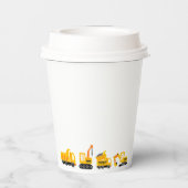 Bouw van vrachtwagens Theme Birthday Papieren Bekers (Achterkant)