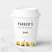 Bouw van vrachtwagens Theme Birthday Papieren Bekers (Voorkant)