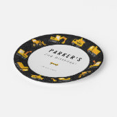 Bouw van vrachtwagens Theme Birthday Papieren Bordje (Gekanteld)