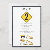 Bouw van vrachtwagens Theme Birthday Party Kaart (Voorkant)