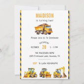 Bouw van vrachtwagens Theme Birthday Party Kaart (Voorkant)