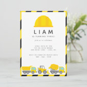 Bouw van vrachtwagens Theme Birthday Party Kaart (Staand voorkant)