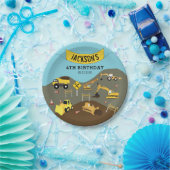 Bouw van vrachtwagens Theme Birthday Party Papieren Bordje (Feest)