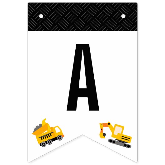 Bouw van vrachtwagens Theme Birthday Vlaggetjes (Tweede vlag)