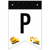 Bouw van vrachtwagens Theme Birthday Vlaggetjes (Derde vlag)