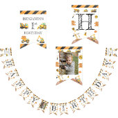 Bouw van vrachtwagens Theme Birthday Vlaggetjes