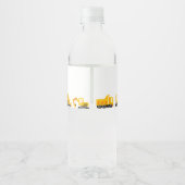 Bouw van vrachtwagens Theme Birthday Waterfles Etiket (Achterkant)