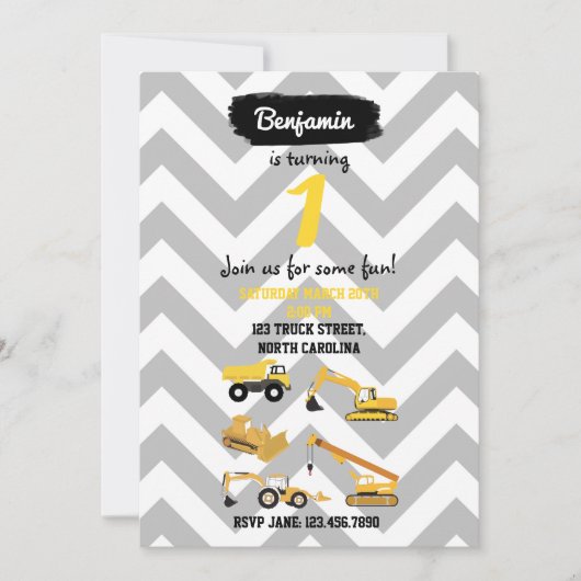 Bouw van vrachtwagens - uitnodiging (Voorkant)