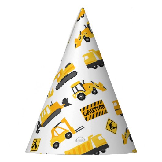 Bouw van vrachtwagens: wit patroonpatroon feesthoedjes (Links)