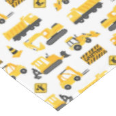 Bouw van vrachtwagens: wit patroonpatroon tafelkleed (Gekanteld)