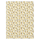 Bouw van vrachtwagens: wit patroonpatroon tafelkleed (Voorkant)