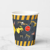 Bouw van vrachtwagens Zware machine van Birthday B Papieren Bekers (Achterkant)