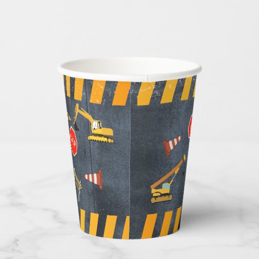 Bouw van vrachtwagens Zware machine van Birthday B Papieren Bekers (Rechts)