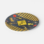 Bouw van vrachtwagens Zware machine van Birthday B Papieren Bordje (Gekanteld)