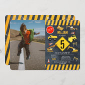 Bouw van vrachtwagens Zware machines Foto van de v Kaart (Voorkant / Achterkant)