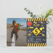 Bouw van vrachtwagens Zware machines Foto van de v Kaart (Staand voorkant)