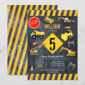 Bouw van vrachtwagens Zware machines van afgelopen Kaart (Voorkant / Achterkant)