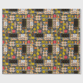 Bouw van wegen cadeaupapier (Vlak)