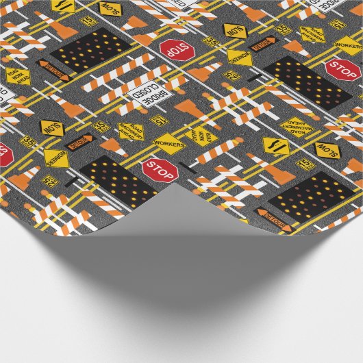 Bouw van wegen cadeaupapier (Hoek)