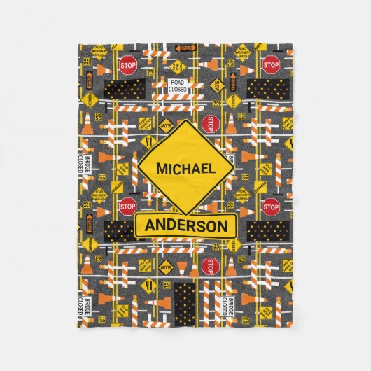 Bouw van wegen fleece deken (Voorkant)