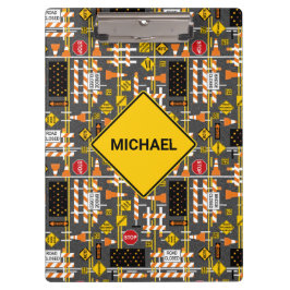 Bouw van wegen klembord