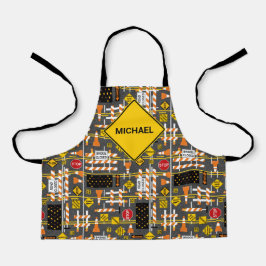 Bouw van wegen schort