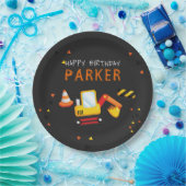 Bouw Verjaardag Chalkboard Papieren Bordje (Feest)