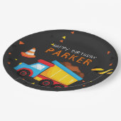 Bouw Verjaardag Chalkboard Papieren Bordje (Gekanteld)