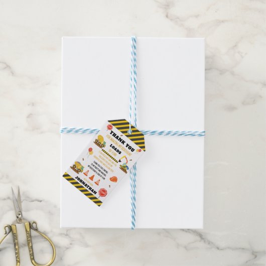 Bouw Verjaardag Dank u Cadeaulabel (Met Touw)