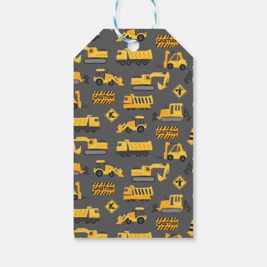 Bouw Verjaardag Dank u Grijs Cadeaulabel (Achterkant)