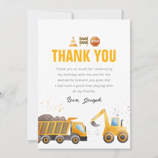 Bouw Verjaardag dank u kaart (Voorkant)