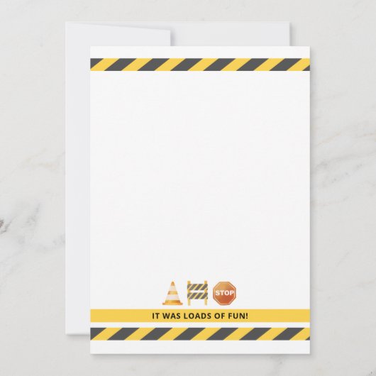 Bouw Verjaardag dank u kaart (Achterkant)