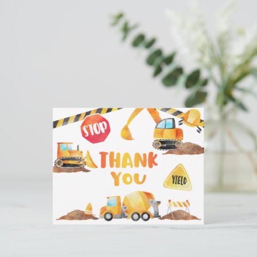 Bouw Verjaardag Dank u kaart - WH (Staand voorkant)