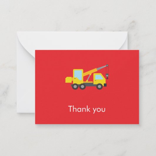 Bouw verjaardag dank u notitiekaartje (Achterkant)