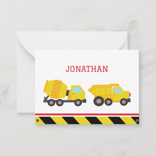 Bouw verjaardag dank u notitiekaartje (Voorkant)