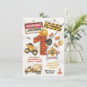 Bouw Verjaardag Draaien Een Wrecking Bal Kaart (Staand voorkant)