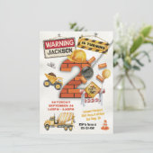 Bouw Verjaardag Draaien Twee Wrecking Bal Kaart (Staand voorkant)