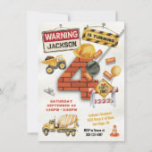 Bouw Verjaardag Draaien Vier Wrecking Bal Kaart (Voorkant)