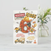 Bouw Verjaardag Draaien zes Wrecking Ball Kaart (Staand voorkant)