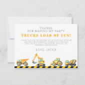 Bouw Verjaardag Dump Truck Digger Bedankkaart (Voorkant)