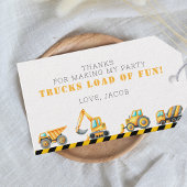 Bouw Verjaardag Dump Truck Digger Foto Cadeaulabel