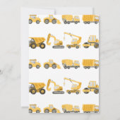 Bouw Verjaardag Dump Truck Graver Graafmachine Kaart (Achterkant)