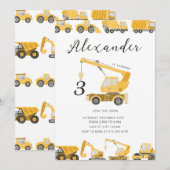 Bouw Verjaardag Dump Truck Graver Graafmachine Kaart (Voorkant / Achterkant)