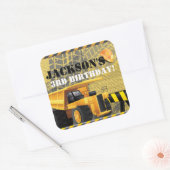 Bouw Verjaardag dumper partij ontwerp Vierkante Sticker (Envelop)