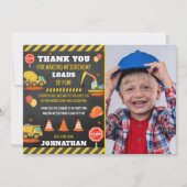 Bouw Verjaardag Foto Bedankkaart (Voorkant)