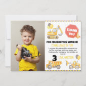 Bouw Verjaardag Foto Bedankkaart (Voorkant)