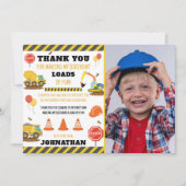 Bouw Verjaardag Foto Bedankkaart (Voorkant)