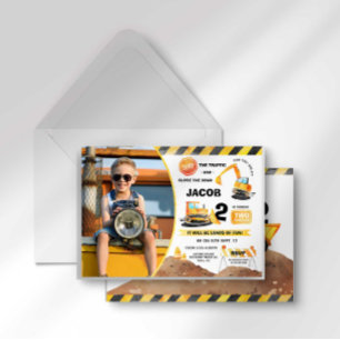 Bouw Verjaardag Foto uitnodiging Alle leeftijden