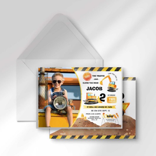Bouw Verjaardag Foto uitnodiging Alle leeftijden